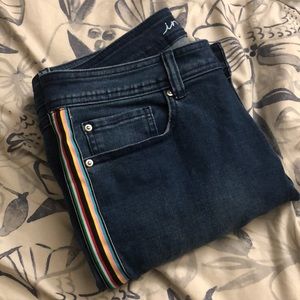 EUC INC Skinny Jeans Size 10 - Rainbow Racing Stripes